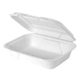 Hoagie & Sub Take-Out Container Hinged With Dome Lid 9.1X5X3 IN Plant Fiber White Rectangle 250/Case