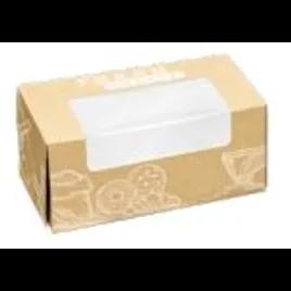 Fresh Flavor Donut Box 10X8X4 IN Clay-Coated Paperboard OPP Kraft Rectangle With Window 100/Case