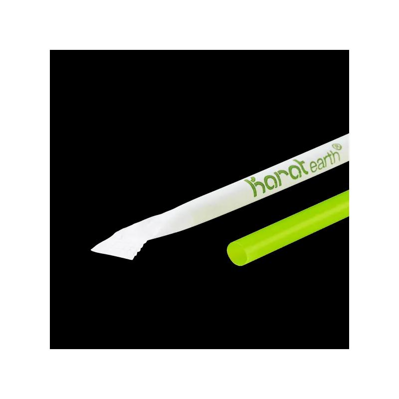 Karat® Giant Straw 0.275X9 IN PLA Green Paper Wrapped 2500/Case