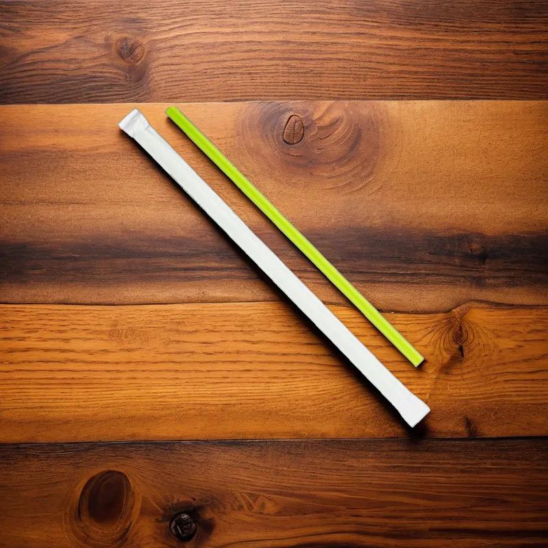 Karat® Giant Straw 0.275X9 IN PLA Green Paper Wrapped 2500/Case