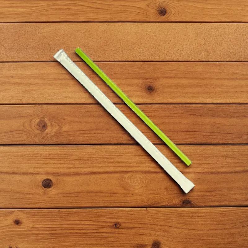 Karat® Giant Straw 0.275X9 IN PLA Green Paper Wrapped 2500/Case