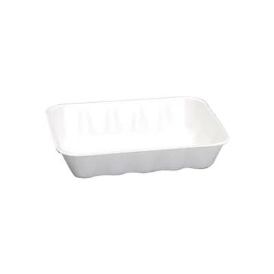 20K Meat Tray 8.75X12X2.4 IN Polystyrene Foam White Rectangle Family Pack 100/Case
