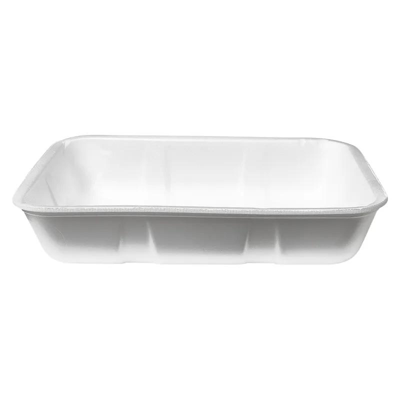 20K Meat Tray 8.75X12X2.4 IN Polystyrene Foam White Rectangle Family Pack 100/Case