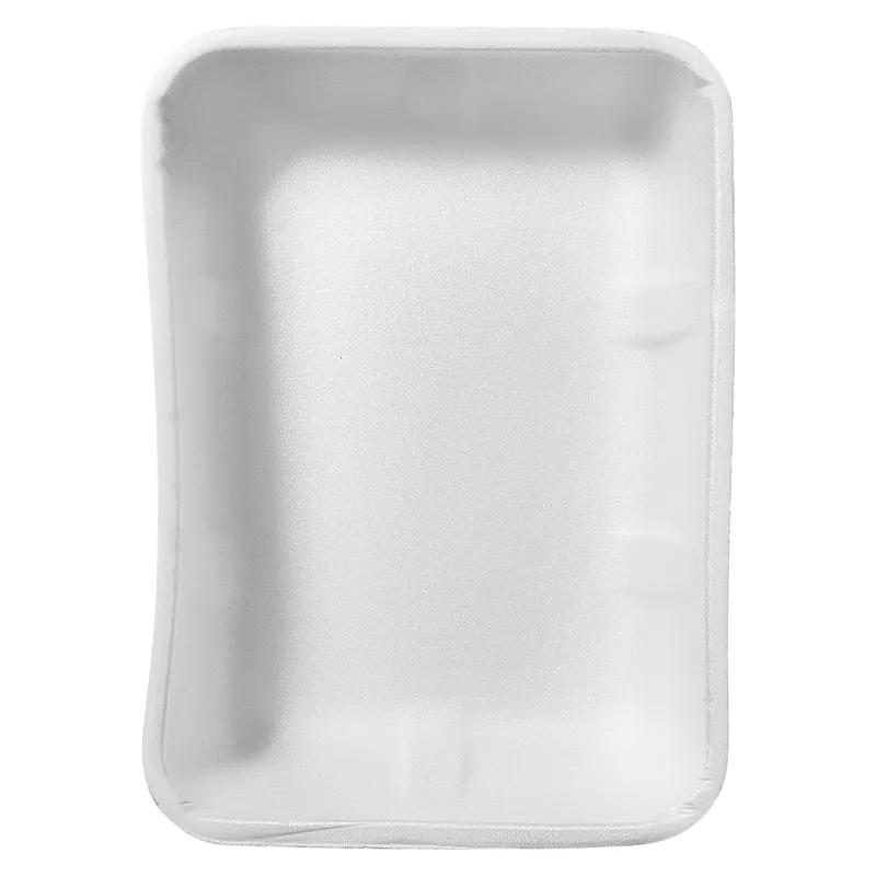 20K Meat Tray 8.75X12X2.4 IN Polystyrene Foam White Rectangle Family Pack 100/Case
