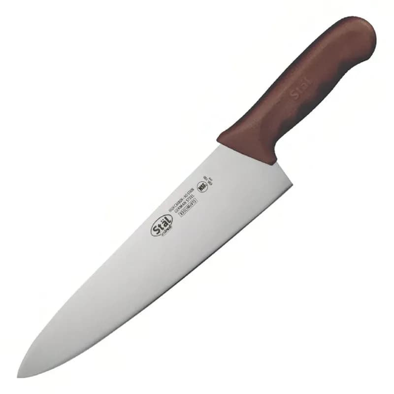 Stal Cook Knife 10 IN X50CrMoV15 Steel Brown Handle Ergonomic Handle 1/Each