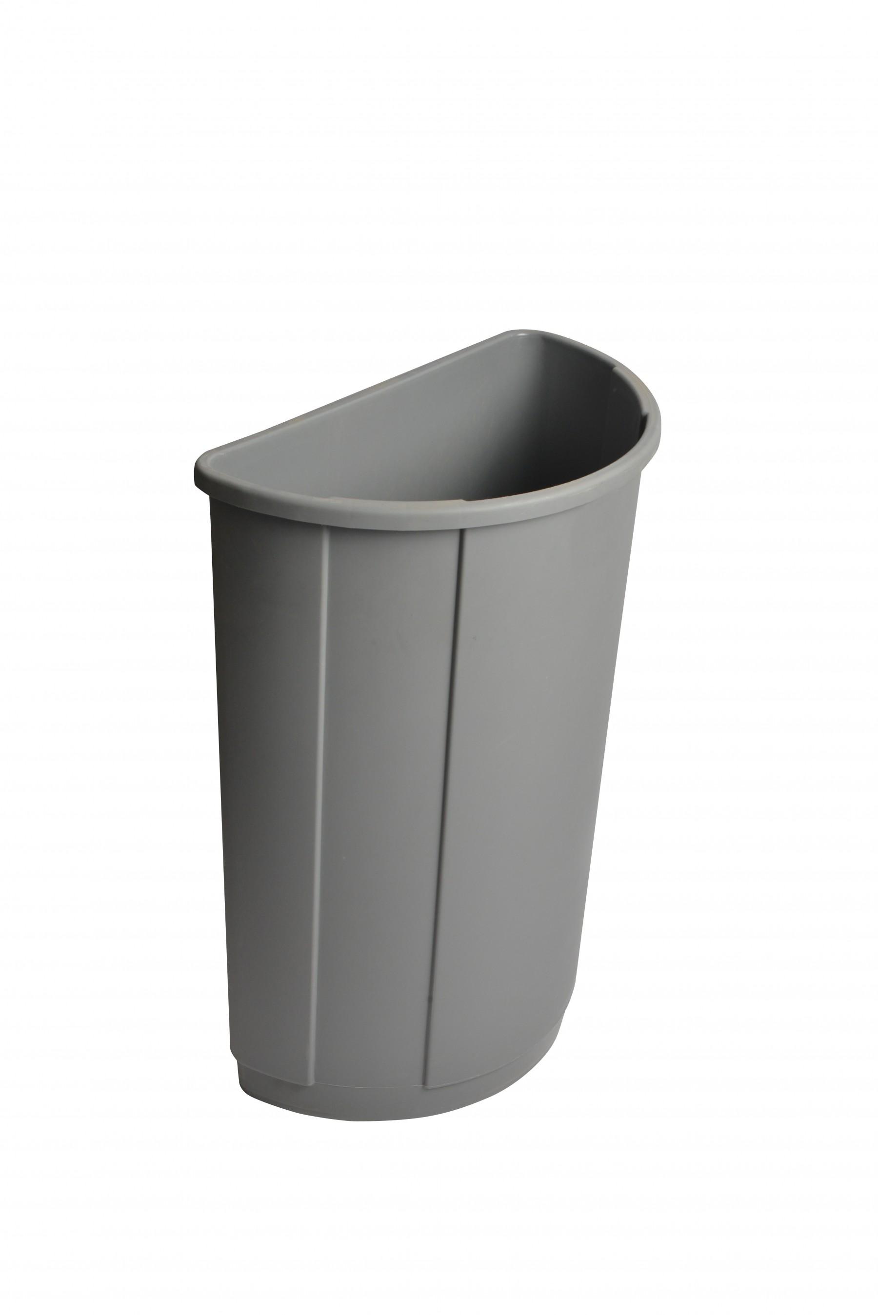 Trash Can 23 GAL Gray Half Round 1/Each