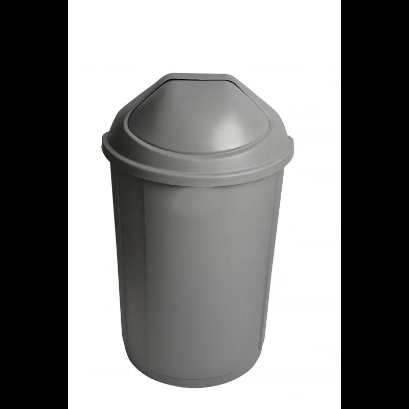 Trash Can 23 GAL Gray Half Round 1/Each