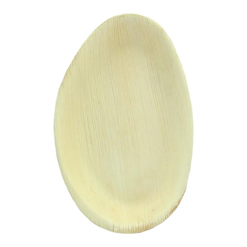 Plate Medium (MED) 7.5X4.7 IN Palm Leaf Natural Egg 10 Count/Pack 10 Packs/Case 100 Count/Case
