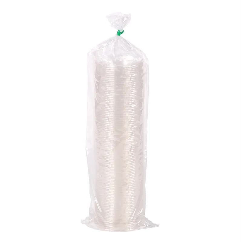 PrimeWare® Lid Flat 3.86 IN CPLA Clear For 20 OZ Cold Cup With Hole 100 Count/Pack 10 Packs/Case 1000 Count/Case