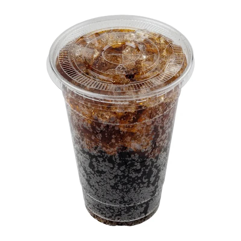 PrimeWare® Lid Flat 3.86 IN CPLA Clear For 20 OZ Cold Cup With Hole 100 Count/Pack 10 Packs/Case 1000 Count/Case