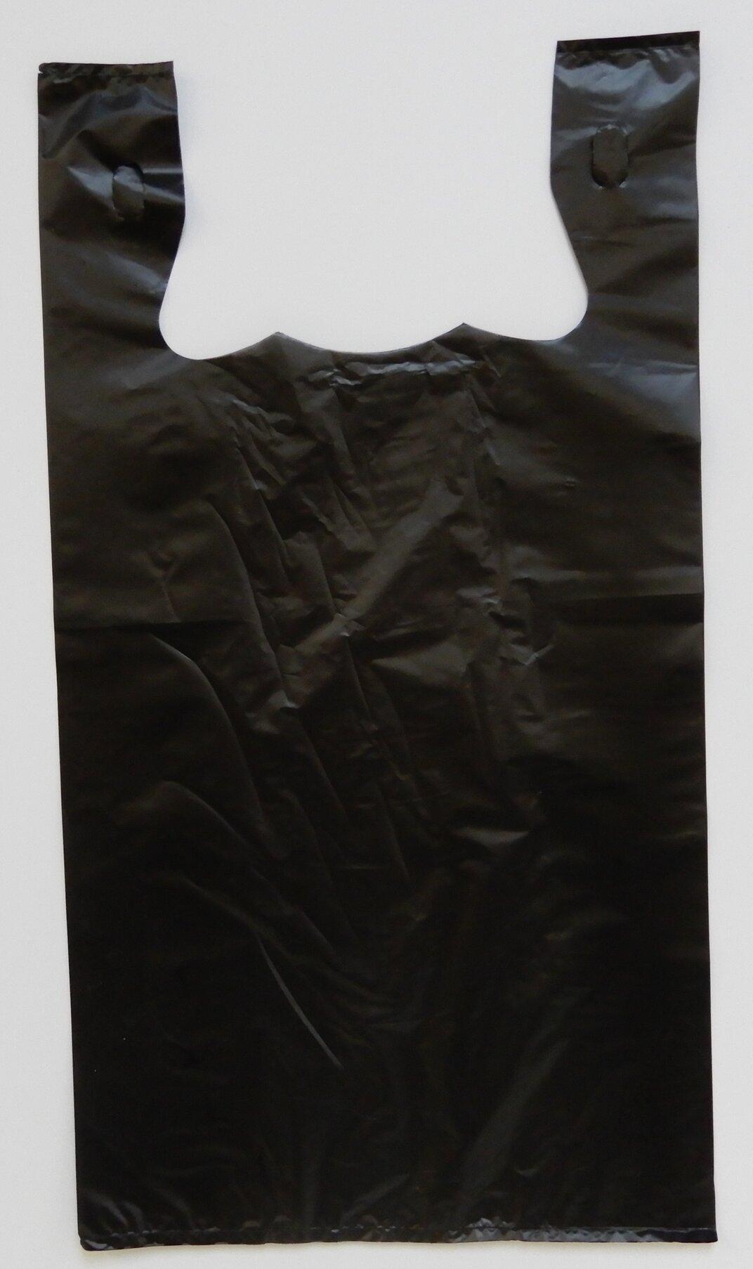 Bag 1/6 Plastic 28MIC Black T-Sack 250/Case