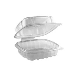 Take-Out Container Hinged With Dome Lid 6X6 IN PP Clear Square Anti-Fog 420/Case