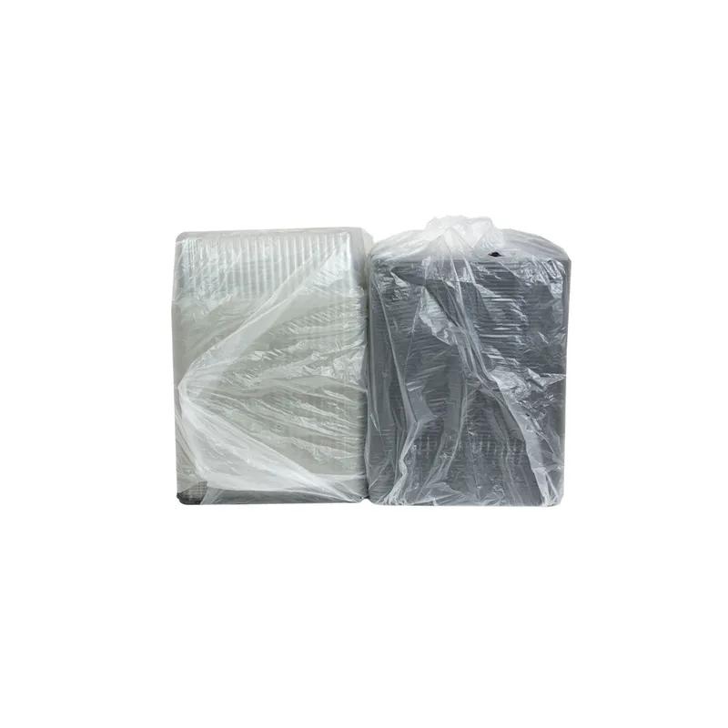 Cake Container & Lid Combo With Dome Lid 1/4 Size 15X11X5 IN PET Black Clear Fluted 65/Case