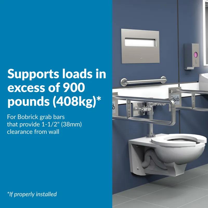 Grab Bar 1.50X18 IN Stainless Steel Straight Satin 1/Each