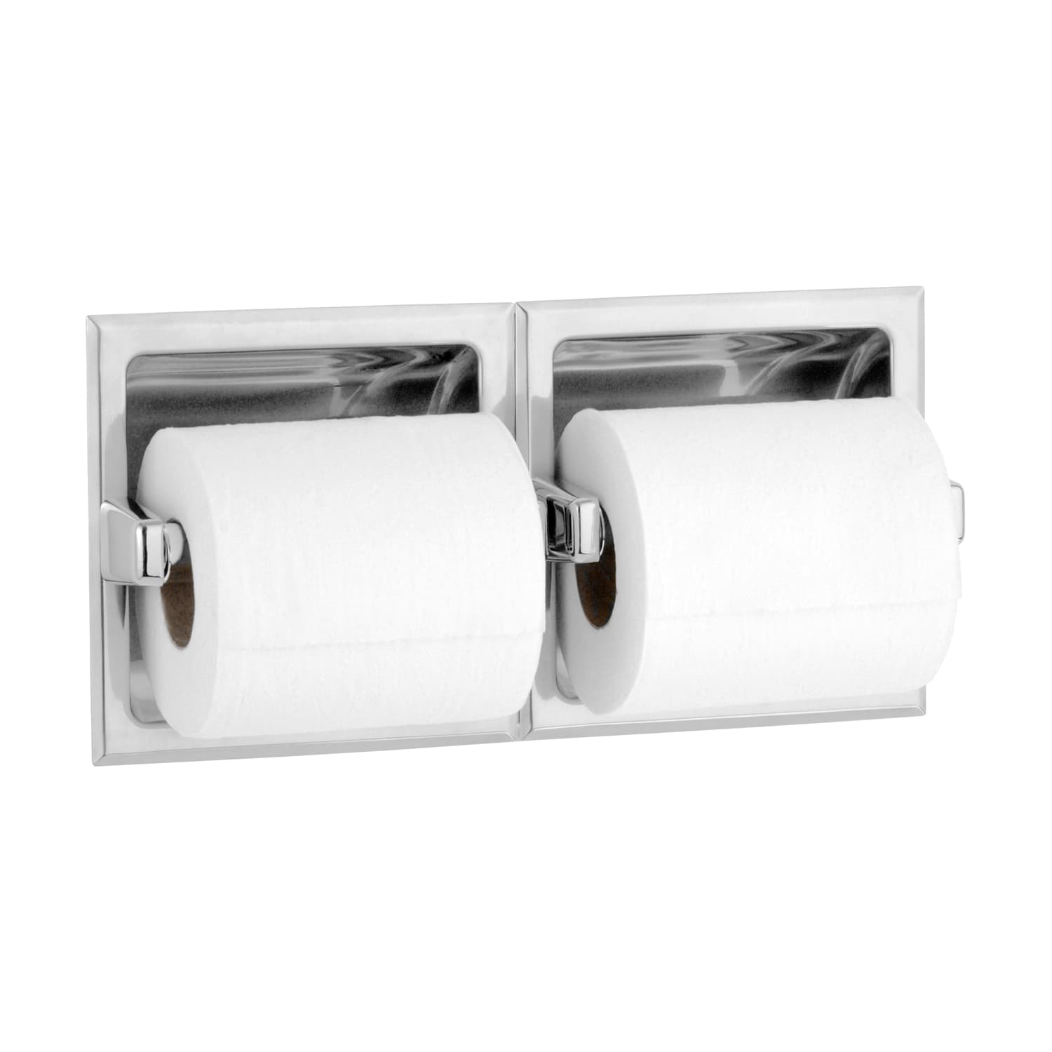 Toilet Paper Dispenser 12.31X6.13 IN Stainless Steel Satin Recessed 2-Roll 1/Each
