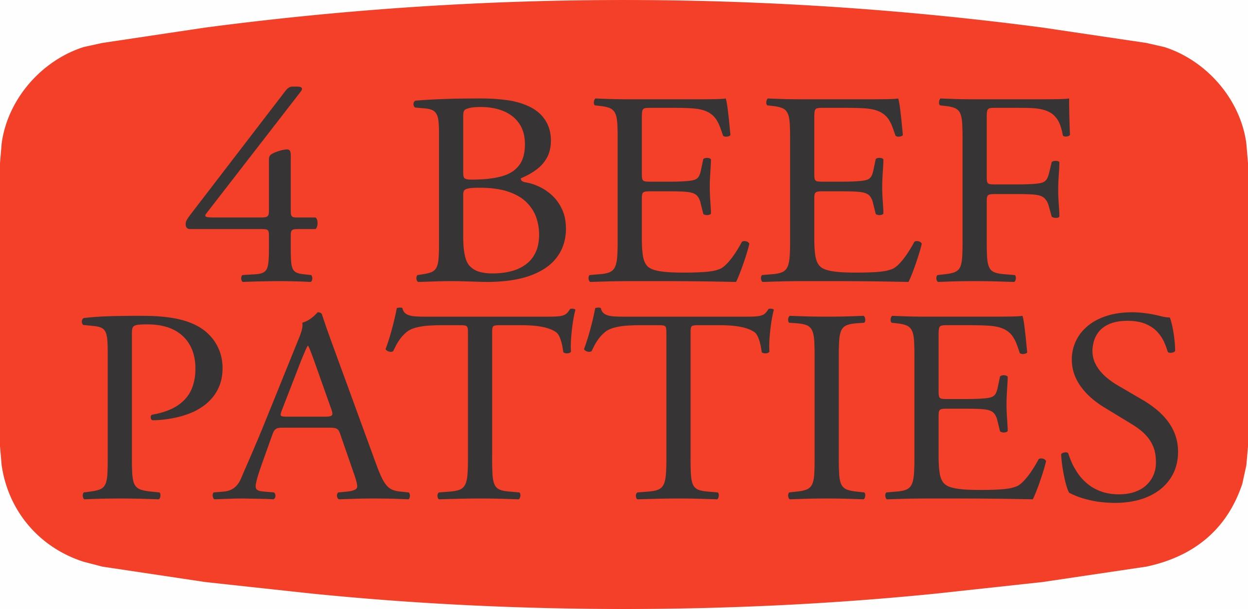 4 Beef Patties Label 1000/Roll