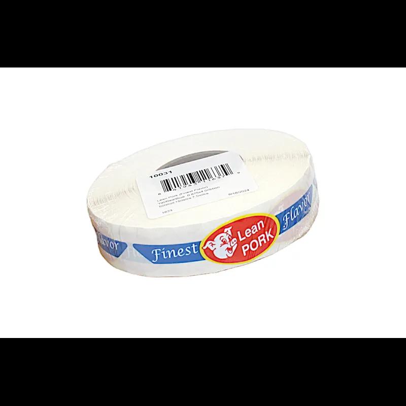 Lean Pork Finest Flavor Meat Label 0.875X4 IN Yellow Red Blue Ribbon Strap 500 Count/Roll 15 Rolls/Case 7500 Count/Case