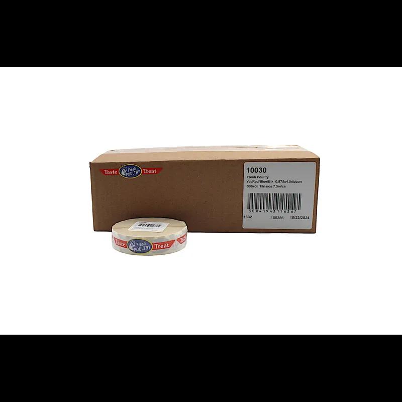 Poultry Label 0.875X4 IN Multicolor Rectangle Strap 500/Roll