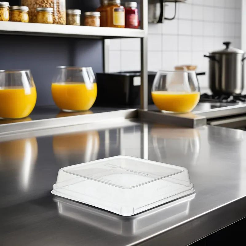 WorldView Lid Dome 8X8X2 IN PLA Clear Square For Container 200/Case