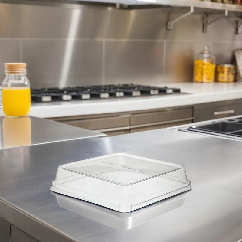 WorldView Lid Dome 8X8X2 IN PLA Clear Square For Container 200/Case