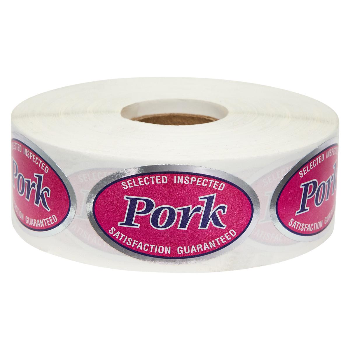 Pork Label Oval Foil 1000/Roll