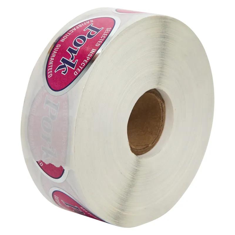 Pork Label Oval Foil 1000/Roll