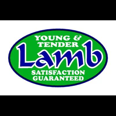 Lamb Label 1.25X2 IN Green Oval Foil-Lined Paper 500/Roll