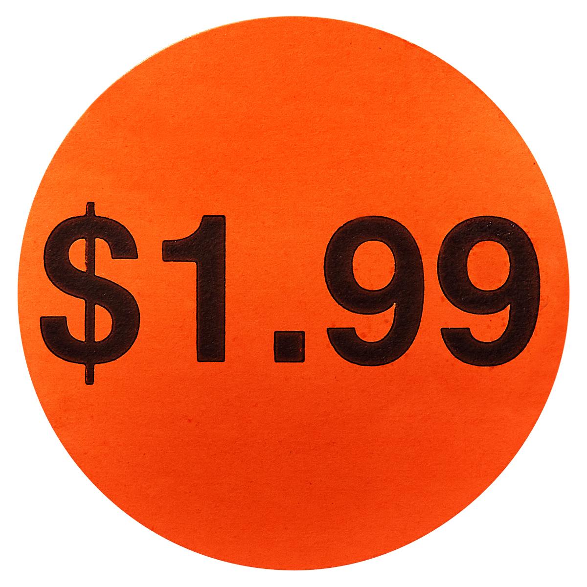 1.99 Label Round Dayglo 500/Roll
