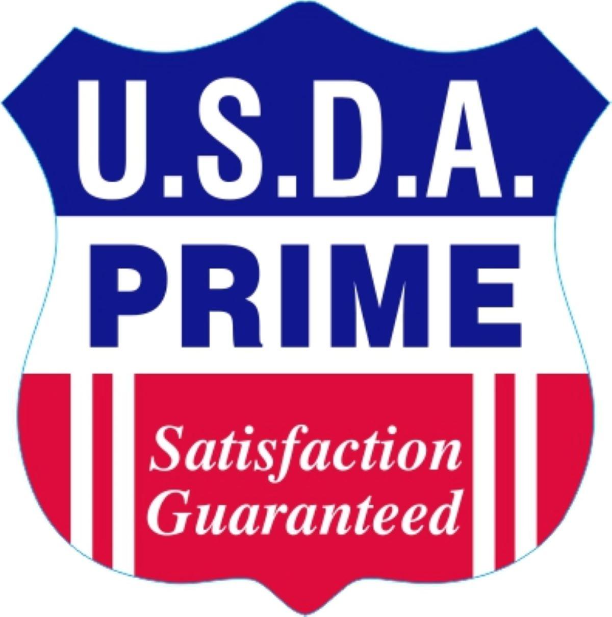 USDA Prime Satisfaction Guaranteed Meat Label 1.3X1.3 IN Red Blue Shield 1000 Count/Roll 25 Rolls/Case 25000 Count/Case