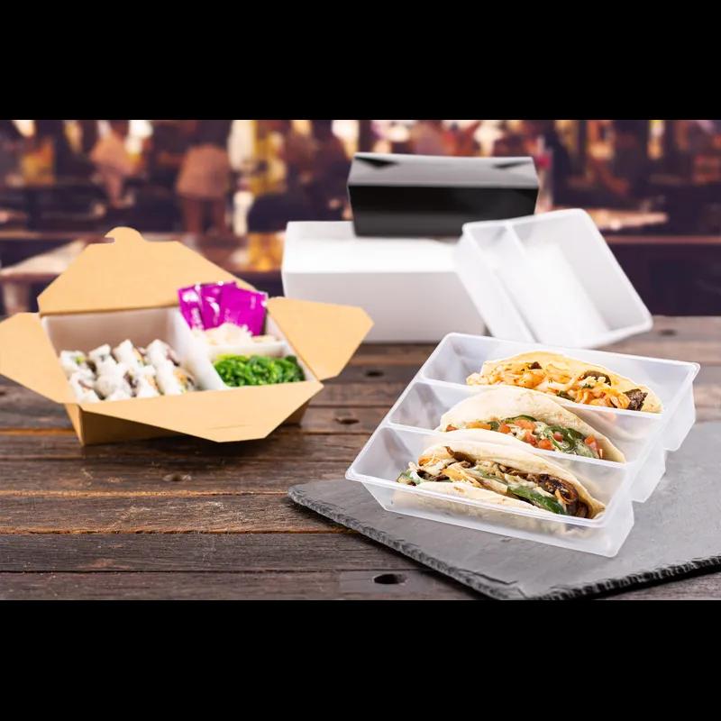 INNOBOX EDGE™ Take-Out Container Insert 40 OZ 7.4375X5.125X1.8 IN 3 Compartment PP Clear 250/Case