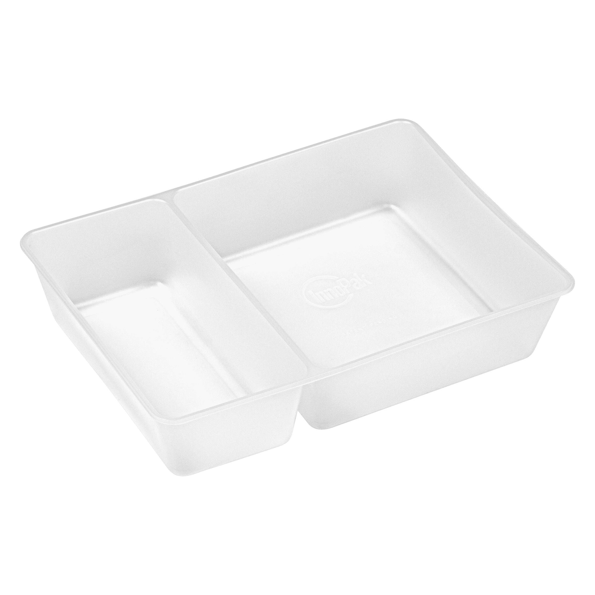 INNOBOX EDGE™ Take-Out Container Insert 43 OZ 7.4375X5.125X1.8 IN 2 Compartment PP Clear 250/Case