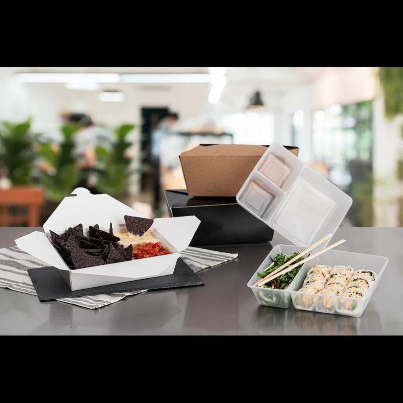 INNOBOX EDGE™ Take-Out Container Insert 43 OZ 7.4375X5.125X1.8 IN 2 Compartment PP Clear 250/Case