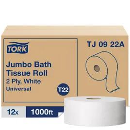 Tork Toilet Paper & Tissue Roll T22 3.36IN X1000FT 2PLY White Jumbo (JRT) Universal Refill 12 Rolls/Case