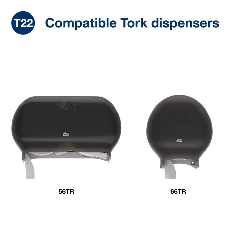 Tork Toilet Paper & Tissue Roll T22 3.36IN X1000FT 2PLY White Jumbo (JRT) Universal Refill 12 Rolls/Case