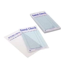 Guest Check Medium (MED) Paper Green 2-Part Booked Duplicate Carbon Interleav 10 Count/Pack 5 Packs/Case 50 Count/Case