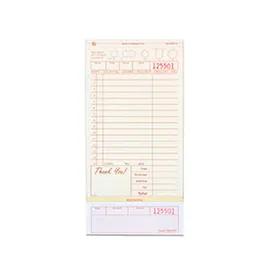 Guest Check 8.5X4.2 IN Tan Carbonless 3 Part 15 Line 250 Count/Pack 8 Packs/Case 2000 Count/Case