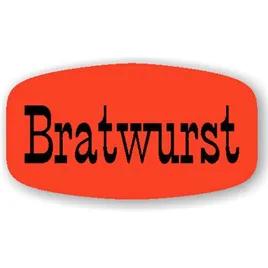 Bratwurst Label Dayglo 1000/Roll