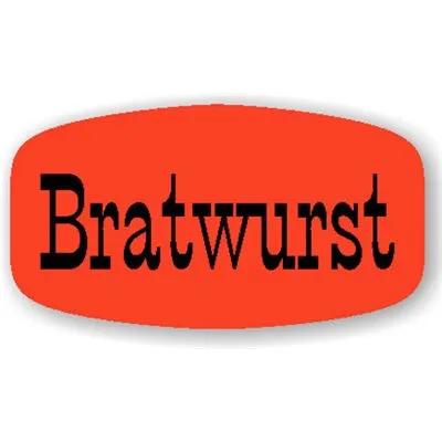 Bratwurst Label Dayglo 1000/Roll