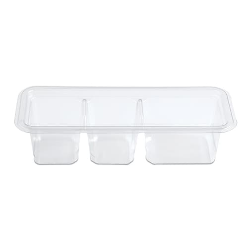 Fresh 'n Clear® Take-Out Container Insert 7.13X2.7X1.84 IN 3 Compartment PET Clear Rectangle 1056/Case
