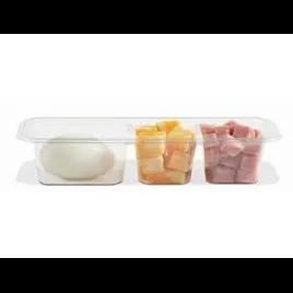 Fresh 'n Clear® Take-Out Container Insert 7.13X2.7X1.84 IN 3 Compartment PET Clear Rectangle 1056/Case