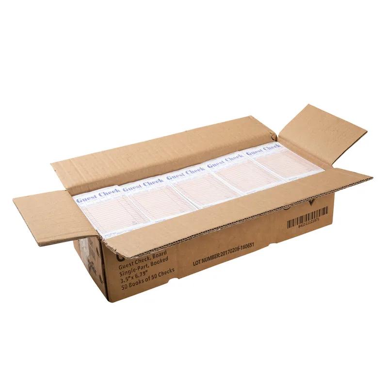Guest Check Board 6.75X3.5 IN Pink Single Part Booked 16 Lines 50 Count/Pack 50 Packs/Case 2500 Count/Case