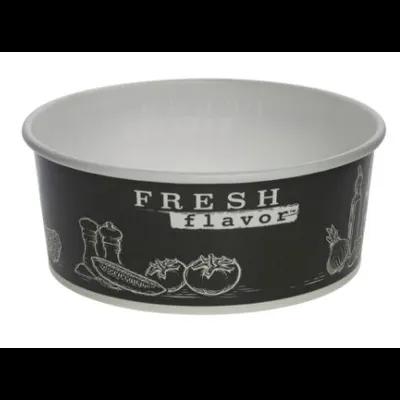 Fresh Flavor Bucket & Tub Base 54 OZ Single Wall Poly-Coated Paper SBS Paperboard Black Round 165/Case