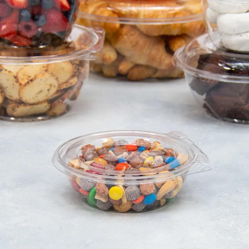 Dart® Safeseal™ Bowl & Lid Combo With Flat Lid 8 OZ PET Clear Round 60 Count/Pack 4 Packs/Case 240 Count/Case