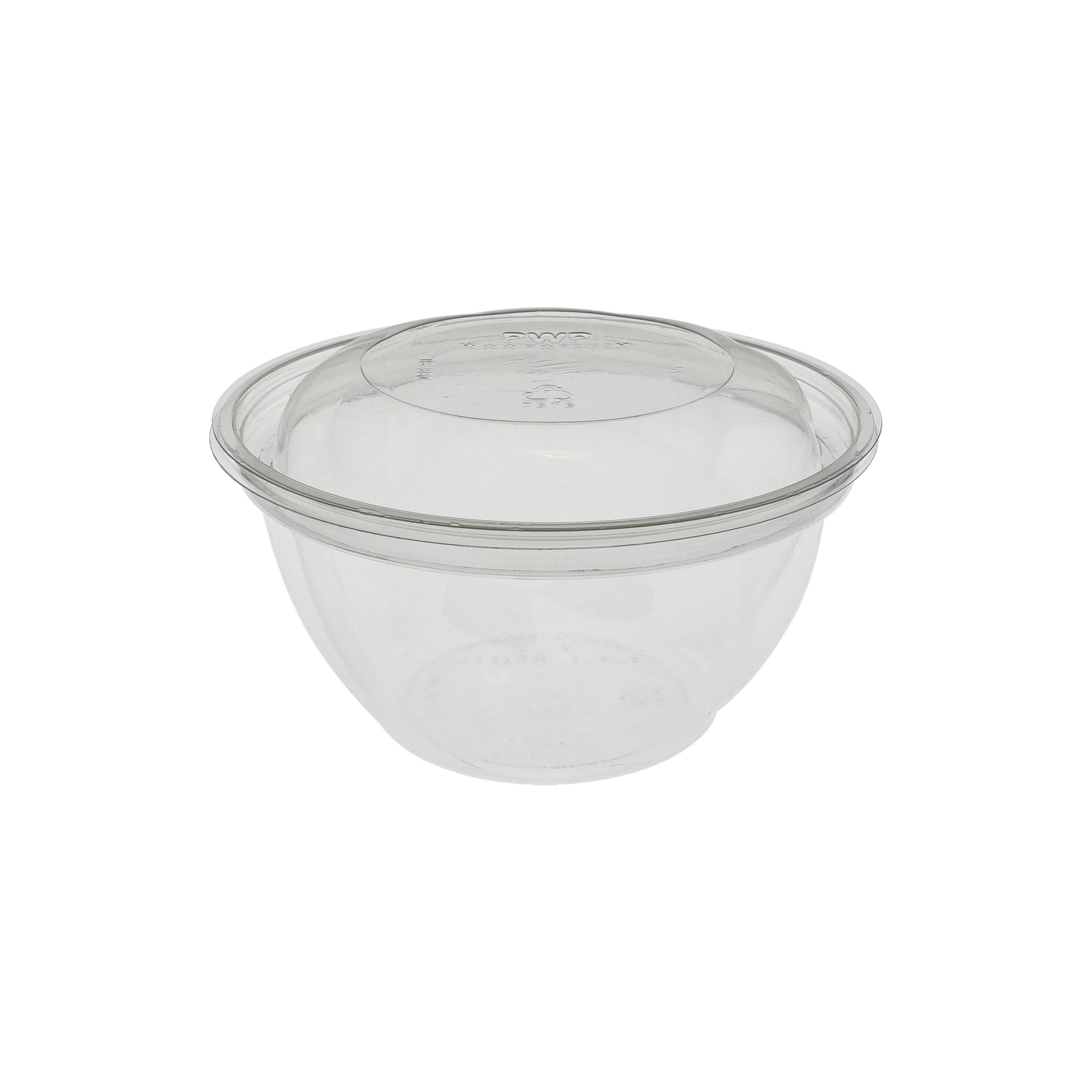 Deli Container Base & Lid Combo With Dome Lid 16 OZ RPET Clear Swirl Design Round 280/Case