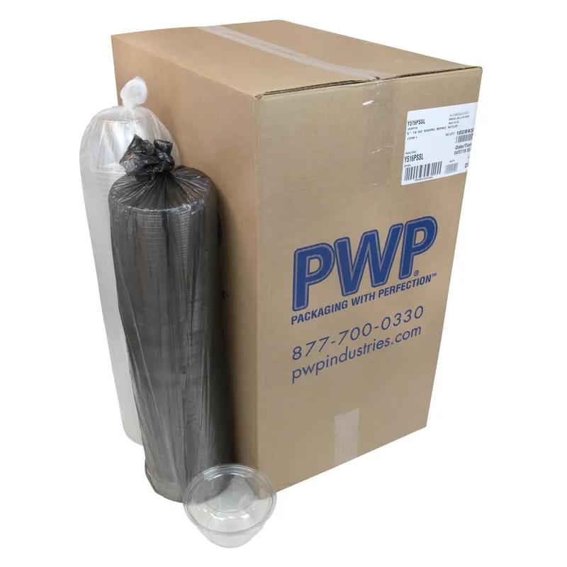 Deli Container Base & Lid Combo With Dome Lid 16 OZ RPET Clear Swirl Design Round 280/Case