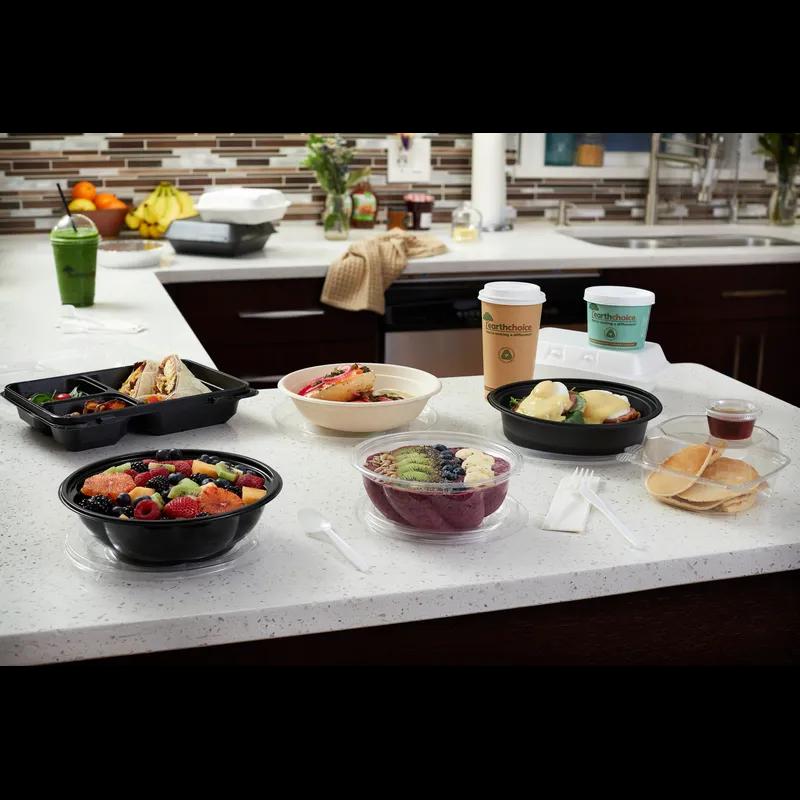 Deli Container Base & Lid Combo With Dome Lid 16 OZ RPET Clear Swirl Design Round 280/Case