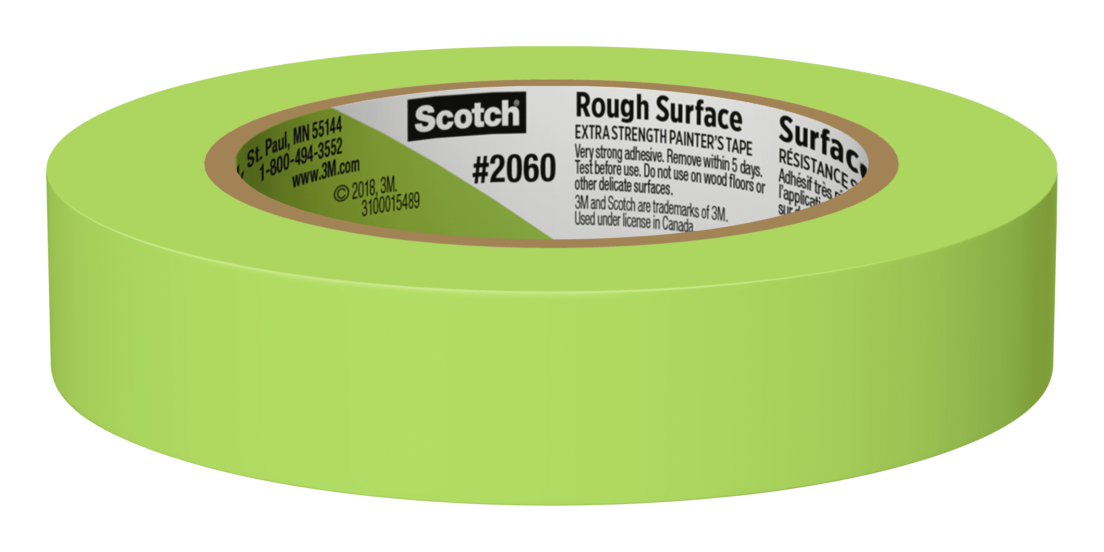 Scotch® 2060-24AR-BK Masking Tape 0.94IN X60.1YD Green PE 36/Case