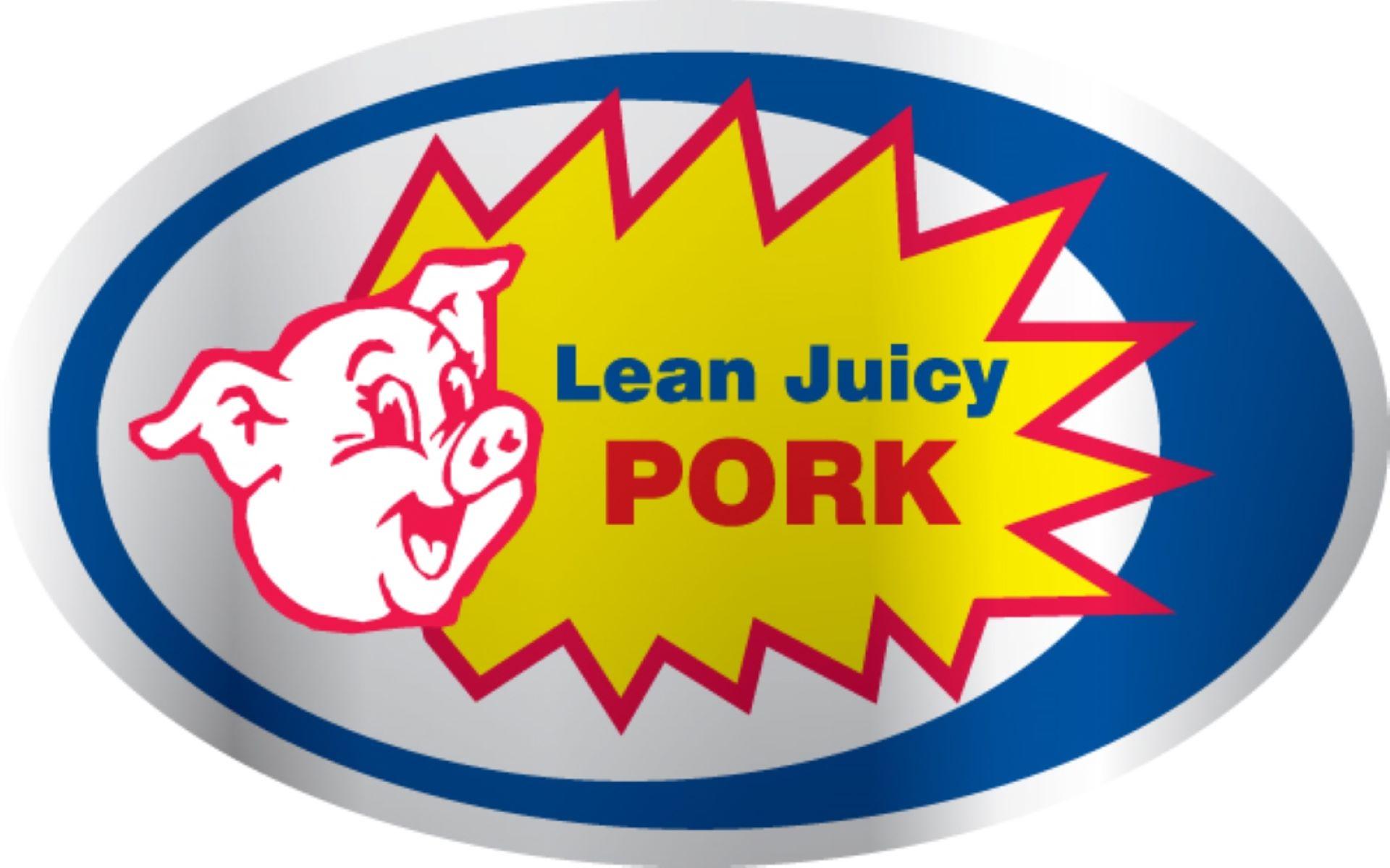 Lean Juicy Pork Meat Label 1.25X2 IN Silver Blue Yellow Red White With Pig Oval Foil 500 Count/Roll 20 Rolls/Case