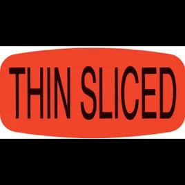 Thin Sliced Label 0.625X1.25 IN Red Oval 1000/Roll