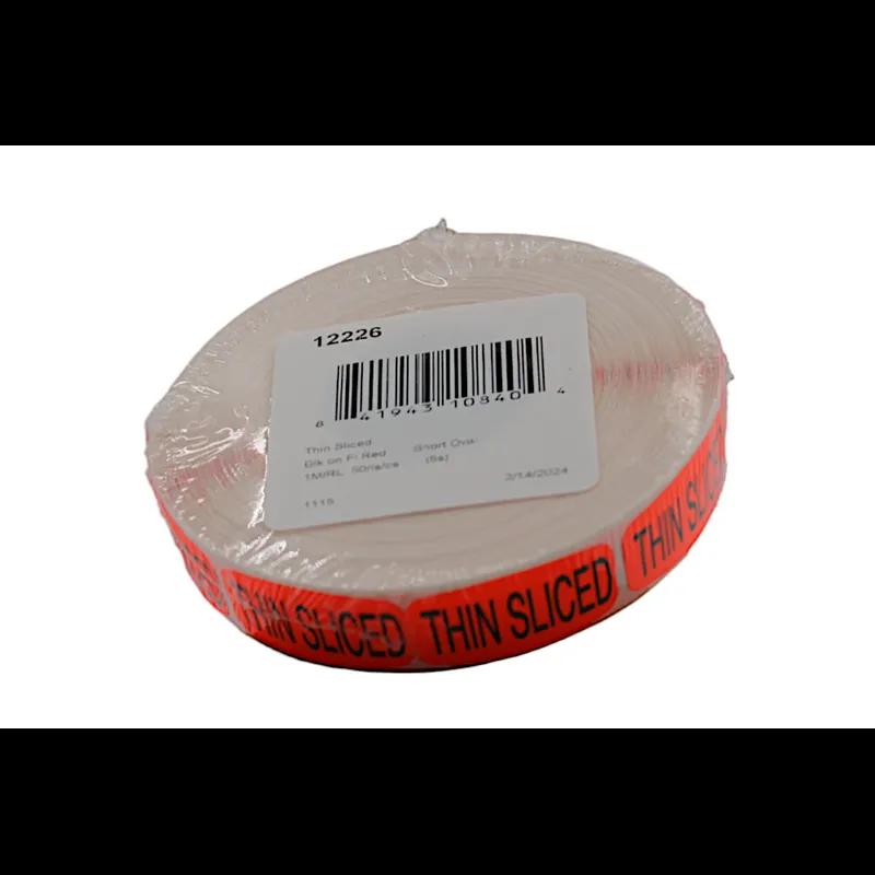 Thin Sliced Label 0.625X1.25 IN Red Oval 1000/Roll